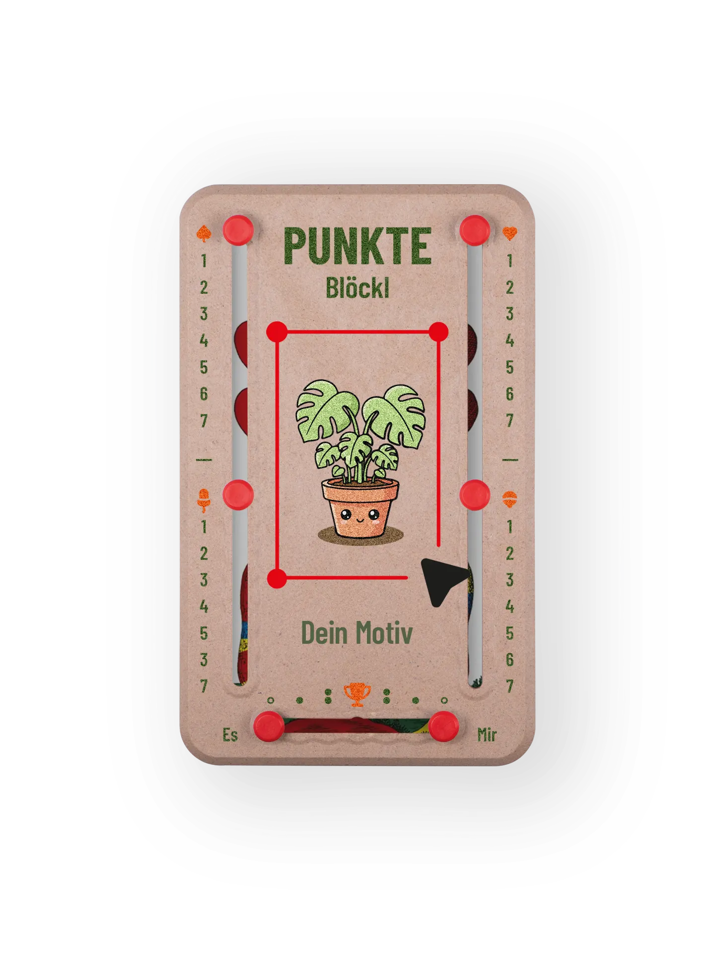 Erstelle dein personalisiertes Punkteblöckl mit Stil, Symbol, Text und Bild nach Wahl.