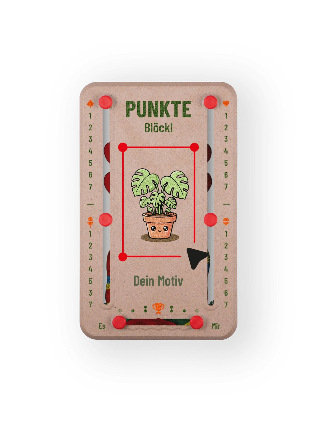 Erstelle dein personalisiertes Punkteblöckl mit Stil, Symbol, Text und Bild nach Wahl.